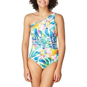 NWT La Blanca tummy control  one shoulder one piece swimsuit Sz 12